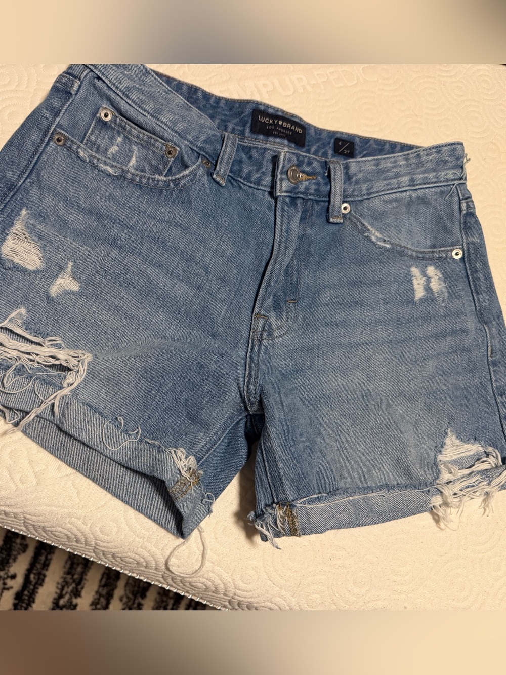Lucky Brand Distressed Light Blue Denim Cutoff Shorts